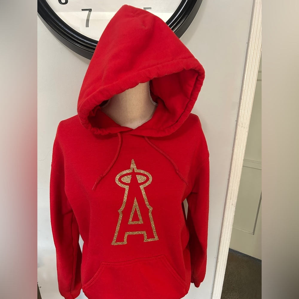 Red Hoodie with Gold Logo